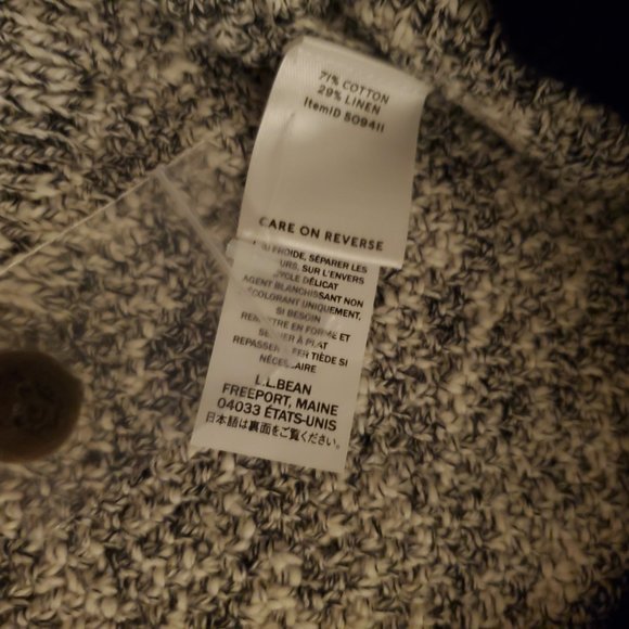 LL BEAN SIGNATURE COTTON LINEN L/S CARDIGAN-NWOT - Picture 6 of 7